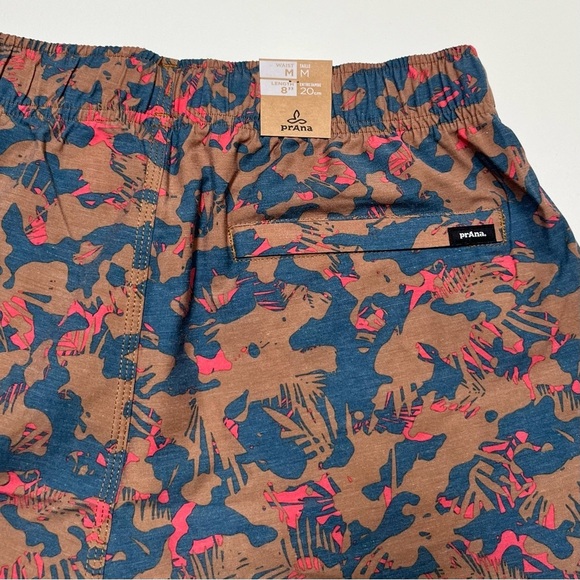 prAna Men's Medium Pull On Metric E-Waist Board 8" Stretch Shorts Fresca Camo - Picture 6 of 10